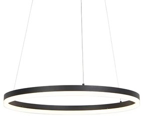 Dizajnové závesné svietidlo čierne 60 cm vrátane LED 3-stupňové stmievateľné - Anello