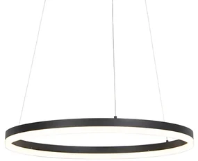 Dizajnové závesné svietidlo čierne 60 cm vrátane LED 3-stupňové stmievateľné - Anello
