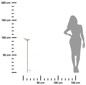 Zapichovacie napájadlo pre vtáky Kyle, 100x19 cm, kov, biela