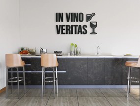 drevko Drevená dekorácia In vino veritas Rozmer obrazu: 21 x 40 cm, Farba dekorácie: Čierna