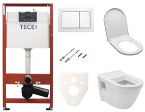 Cenovo zvýhodnený závesný WC set TECE do ľahkých stien / predstenová montáž + WC Vitra Integra vr. sedátka SIKOTSV0, 1 ks