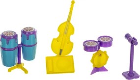 Trojposchodový domček pre bábiky s balkónom – bábika + 22 kusov nábytku