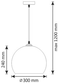 Luster na lanku OTIS 1xE27/20W/230V pr. 30 cm