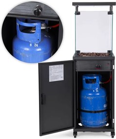 Plynový ohrievač, sálavý ohrievač, 13 kW sklenený ohrievač do záhrady, na terasu, reduktor, sopečné kamene,