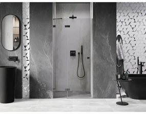 Mexen, Mexen Lunar výklopné sprchové dvere ľavé 115 cm, priehľadné, pištoľovo sivá kartáčovaná - 834-115-000-66-00-L