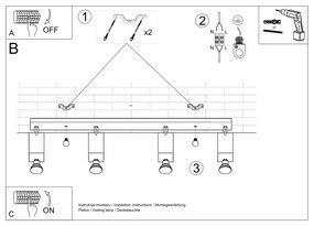 Stropné svietidlo MERIDA 4L biele