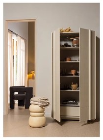 Krémovobiela modulárna skrinka z borovicového dreva 101x210 cm Basu – WOOOD