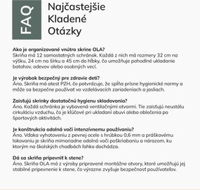 Kovová skrinka do školy a škôlky sivo-zeleno-žltá, 1090x1200x450 mm: OLA