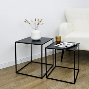 Čierne kovové konferenčné stolíky v súprave 2 ks 38x38 cm Alrik – Yes Everyday
