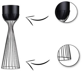 Kovový kvetináč LOFT 56x20 cm čierna