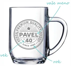 Pieskovaný polliter Haworth s motívom Premium quality