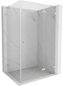 Mexen Lunar, L pravý výklopný sprchový kút 85 x 80 cm, 8mm číre sklo, oceľový profil, 834L-085-080-97-00-P