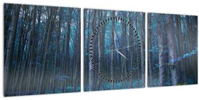 Obraz - Magický les (s hodinami) (90x30 cm)