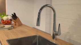 Hansgrohe Talis M51, páková drezová batéria 200 s vyťahovacou spŕškou, chrómová, HAN-72813000