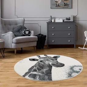 Dekorstudio Okrúhly detský koberec SAVANA - Žirafa 9370