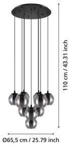 Eglo 98654 - Luster na lanku ARISCANI 10xE27/40W/230V