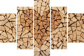 Obraz - Srdce z dreva (150x105 cm)