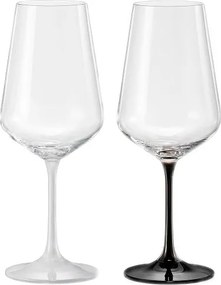Crystalex Poháre na víno BLACK&WHITE TWO CB 450 ml 2 ks