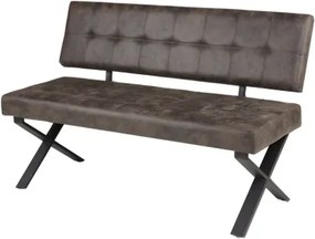 Jedálenská lavica s operadlom Donna, hnedá optika vintage kože%