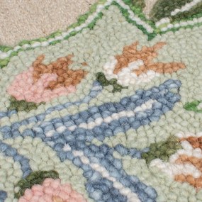 Zelený ručne tkaný vlnený koberec 160x230 cm Bryony Shaped Floral – Flair Rugs