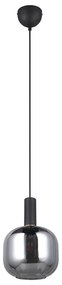 Čierne závesné svietidlo so skleneným tienidlom ø 20 cm Diva – Trio