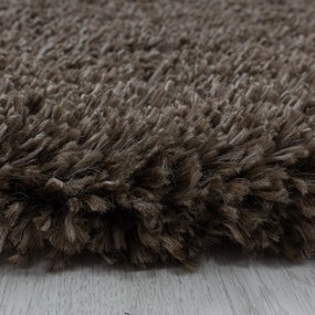 Ayyildiz, DOPREDAJ: 120x120 (průměr) kruh cm Kusový koberec Fluffy Shaggy 3500 brown kruh, 120x120 (priemer) kruh, hnedá, obývacia izba