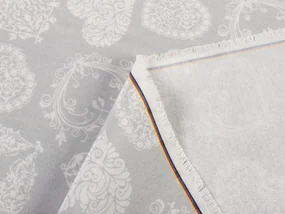 Biante Dekoračný záves PML-071 Srdce s ornamentami na sivom 145x260 cm
