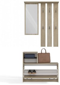 Predsieňová zostava Vayan 1 (dub sonoma) (so zrkadlom). Akcia -20%. Vlastná spoľahlivá doprava až k Vám domov. 1132527