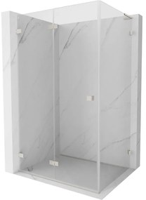 Mexen Lunar-F L, skladací sprchový kút ľavý 100 x 80 cm, 8mm číre sklo, oceľový profil, 836L-100-080-97-00-L