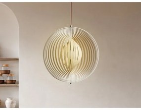 Drevený luster na lanku 1xE27/60W/230V priemer 50 cm masív/dyha/kaučukovník