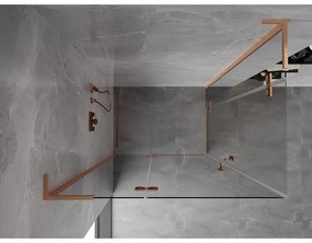 Mexen Mist-H L Duo, 2-krídlový sprchový kút 110 x 80 cm, číre sklo, medený matný profil, 8A5L-110L-080P-65-00