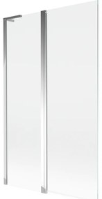 Mexen Mist L, 2-krídlová vaňová zástena 110 x 150 cm, číre sklo, chrómový profil, 8A9L-110-011-01-00
