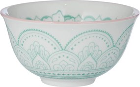 ORNAMENTS Miska 240 ml - biela/zelená
