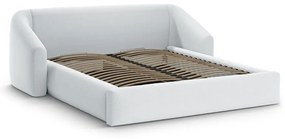 Svetlosivá čalúnená dvojlôžková posteľ s úložným priestorom s roštom 200x200 cm Campi – Cosmopolitan Design