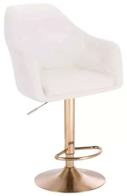 LuxuryForm DESIGN Barová stolička ANDORA na zlatom tanieri - biela
