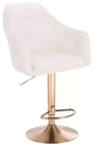 LuxuryForm DESIGN Barová stolička ANDORA na zlatom tanieri - biela