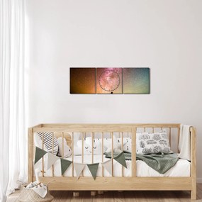 Obraz - obloha plná hviezd (s hodinami) (90x30 cm)