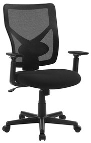 Kancelárska stolička, ergonomická, 100,5-112,5x64cm, čierna