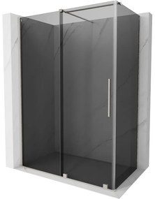 Mexen Velar, sprchový kút s posuvnými dverami 160 x 85 cm, 8mm šedé sklo, brúsená oceľ, 871-160-085-41-97