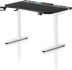 Elektrický herný stôl RGB s držiakmi, čierno-biely, 120 cm: Diablo X-Forge 1200