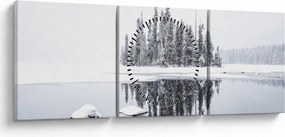 Obraz- Bolo bielo (s hodinami) (90x30 cm)
