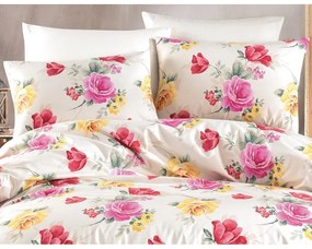 BedTex Bavlnené povlečení Tulip smetanová, 220 x200 cm, 2 ks 70 x 90 cm