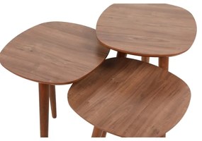 SADA 3x Odkladací stolík TYN hnedá