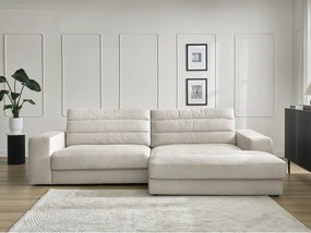 Béžová zamatová rohová pohovka (pravý roh/s leňoškou) Sierra – Bobochic Paris