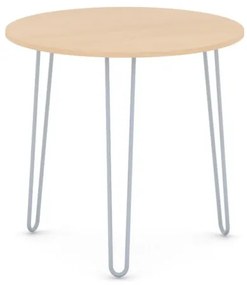 Okrúhly jedálenský stôl SPIDER, priemer 800 mm, sivo-strieborná podnož, doska buk