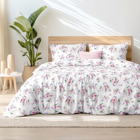 Goldea bavlnené posteľné obliečky - ružové sakury s lístkami 150 x 200 a 50 x 60 cm