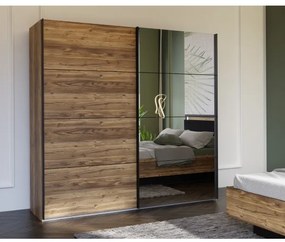 Šatníková skriňa so zrkadlom OREN 220x210 cm dub artisan