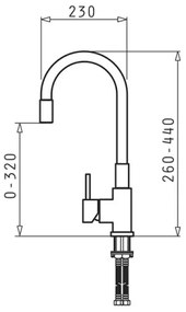 Pyramis 90938101 - Kuchynská batéria FLESSI s flexibilným ramienkom, béžová