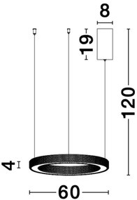 LED luster Fiore 60 zlaté