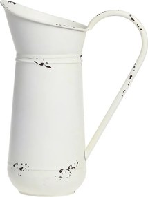 Krémový antik dekoračný plechový džbán Joug - 23*13*30 cm